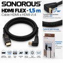 Sonorous HDMI Flex 1,5 m – Cable HDMI 1.4 con Conector Acodado 90°, Full HD 1080p, 3D y Ethernet