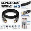 Sonorous HDMI Flat 2 m – Cable HDMI 1.4 Plano, Full HD 1080p, 3D y Ethernet