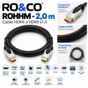 RO&CO ROHHM 2 m – Cable HDMI 1.4 High Speed con Ethernet, 3D, ARC y Full HD