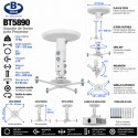 B-Tech BT5890 Soporte Universal de Techo para Proyector hasta 10 kg Blanco