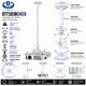 B-Tech BT5890-150 Blanco Soporte Universal de Techo para Proyector 164,5 cm hasta 10 kg