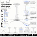Multibrackets Soporte de Techo Extensible 30-48 cm con Fine Tune para Proyector hasta 20 kg Blanco