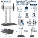 RO&CO BB-1285 Soporte de Suelo para TV 70"-110" hasta 100 kg con Base y 150 cm de Altura