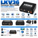 LKV36 – Conversor VGA + Audio Estéreo RCA a HDMI Full HD 1080p