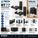 B-Tech BT77 Black Soportes de Pared para Altavoces hasta 25 kg Ajustables 135-280 mm Negro - Pareja