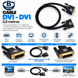 B-Tech Cable DVI-D a DVI-D 0,8 m – Cable Digital con Conectores Dorados