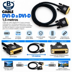 B-Tech Cable DVI-D a DVI-D 1,5 m – Cable Digital con Conectores Dorados