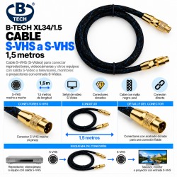 B-Tech - XL34/1.5 - CABLE S-VHS a S-VHS 1,5 mts