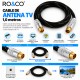 RO&CO Cable de Antena TV Coaxial Macho a Hembra 1 m con Conectores Dorados