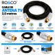RO&CO Cable de Antena TV Coaxial Macho a Hembra 2 m con Conectores Dorados