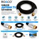 RO&CO Cable de Antena TV Coaxial Macho a Hembra 3 m con Conectores Dorados