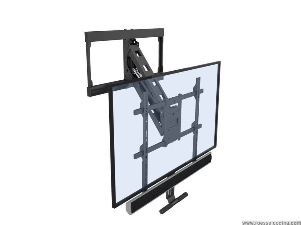 RoesselCodina Product: PULLDOWN fullmotion - Soporte TV de pared con brazo  articulado y elevable. Separación de la pared: 51 cms. Para TV entre 40 y  65. Color negro.