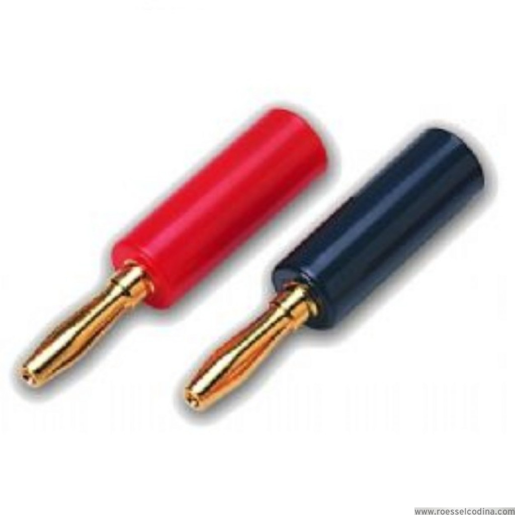los pl/átanos por Cable del Altavoz Altavoces 2X Negro, Rojo 2X hasta 6 mm/² 24k contactos Dorados 4X Pl/átano Hueco Poppstar receptores