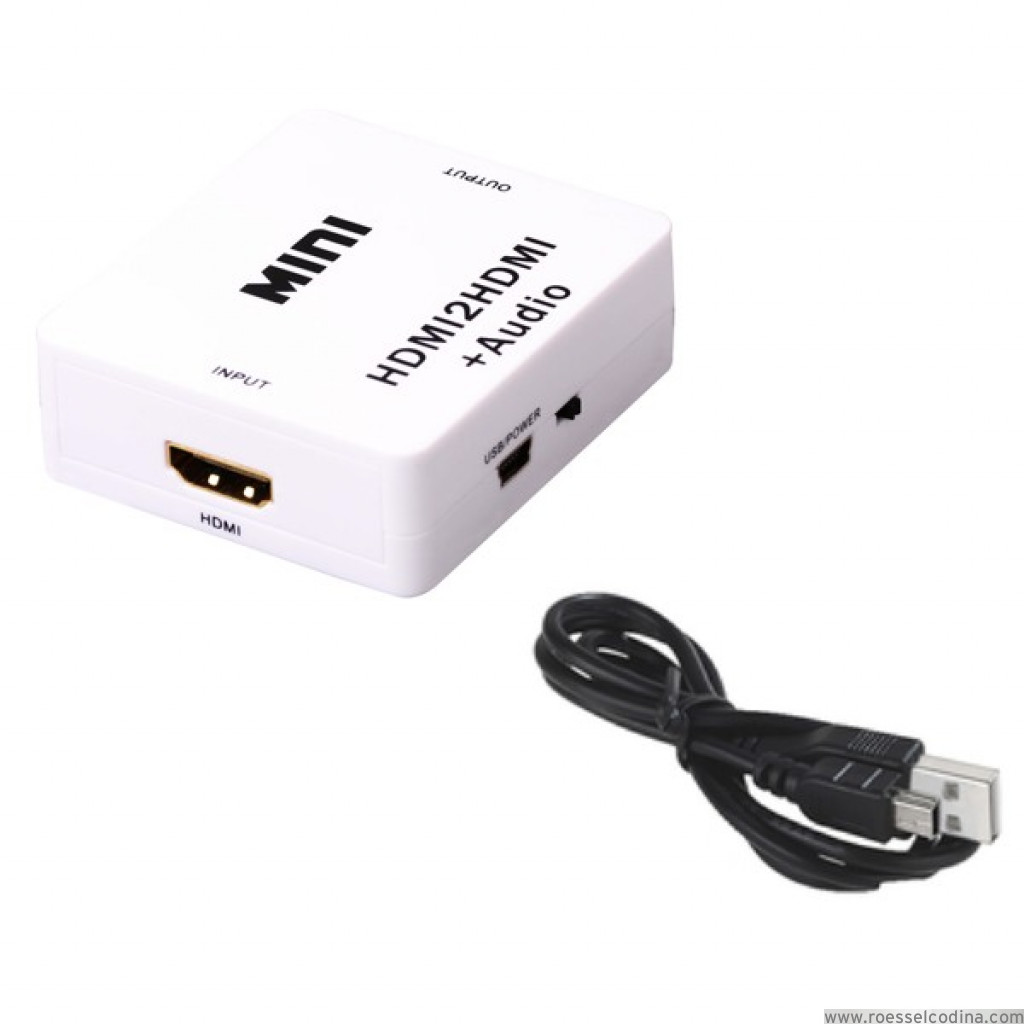RoesselCodina Product: HD2HDMI mini – Conversor HDMI a HDMI + Stereo. Con función Cable USB.