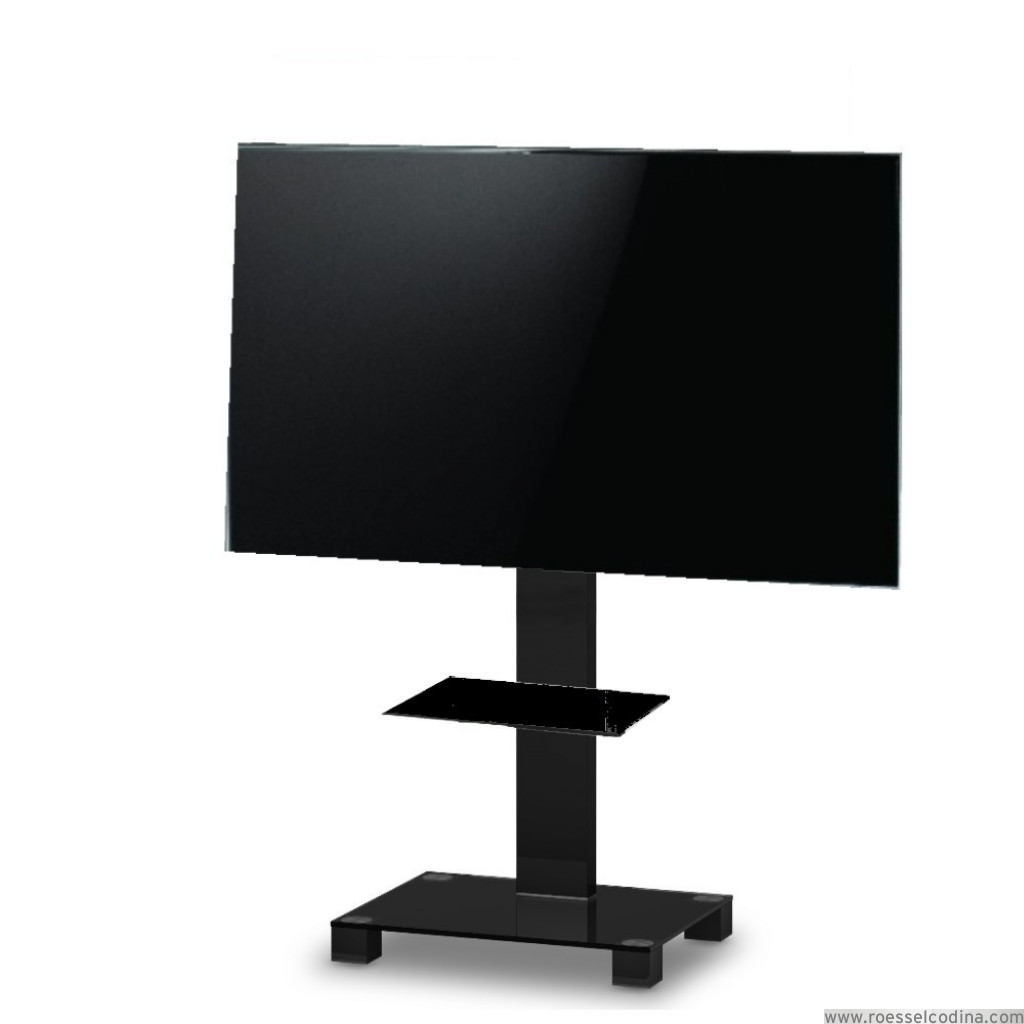 RoesselCodina Product: Peana TV con estante PR2562 NN (150 cms de altura).  Negro