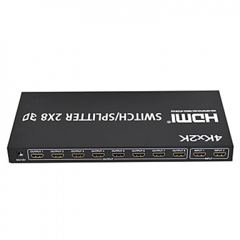 HSPEA208 - Distribuidor HDMI 4Kx2K: 2 entradas - 8 salidas simultáneas.