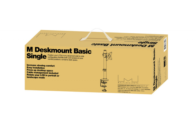 DESKMOUNT BASIC SINGLE - Soporte TV escritorio. VESA 75x75 hasta100x100.