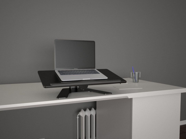 Multibrackets - Laptop Workstation BK. Acabado en negro.