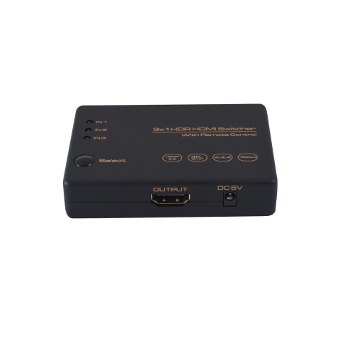 HS31 -Selector HDMI v1.4: 3 entradas a 1 salida con mando a distancia