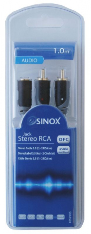 SXA3501 - Cable jack 3.5mm hembra a 2 rca macho stereo 1,0 mts