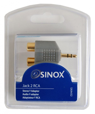 SXA432 - Adaptador 2 x RCA (H) a 1 Jack 3.5mm (M)
