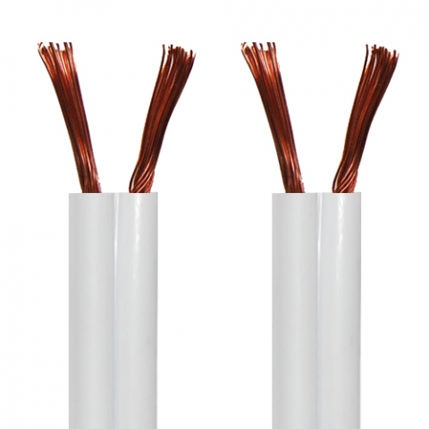 SXL1079/50 - 50 mts de cable de altavoz OFC. 2x0,75mm. Blanco.