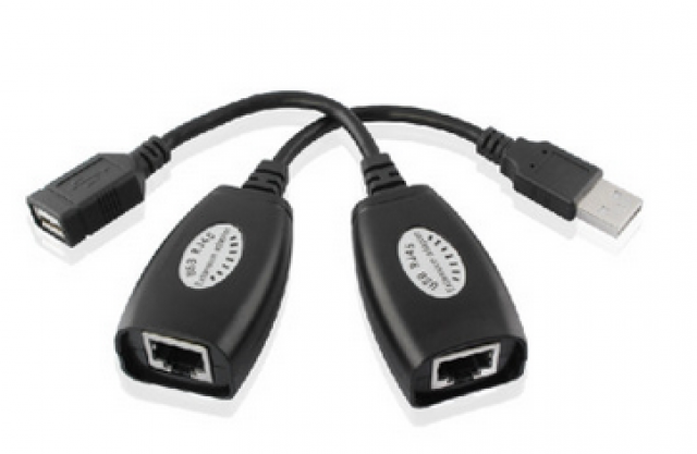 HUSB-050 - Extensor de señal USB hasta 50 mts con 1 cable Ethernet (CAT 5/6)