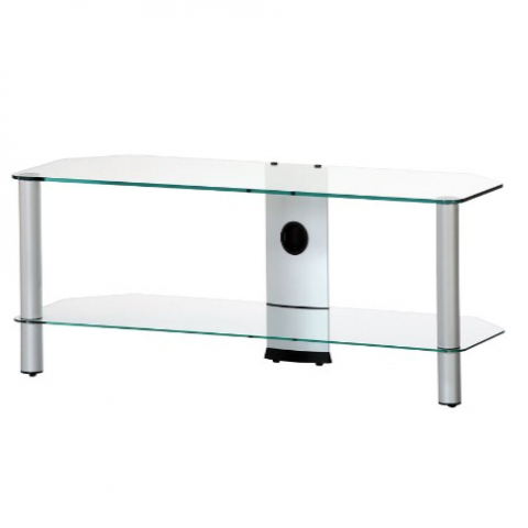 Mueble de 2 estantes NEO-2110 TG - (110 cms de ancho). Transparente/Gris.