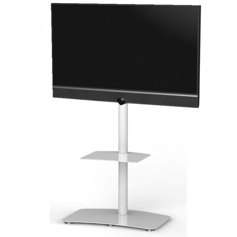 Peana TV PL2810-BCO con estante  (110 cms de altura). Blanco.